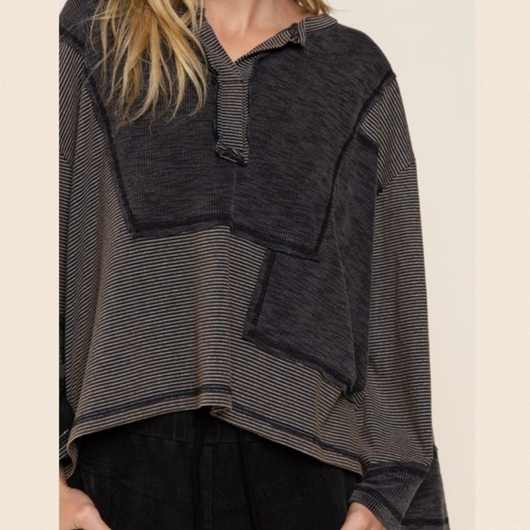 New! Black “Take The Day Off” Mismatch Top - Picture 8 of 14